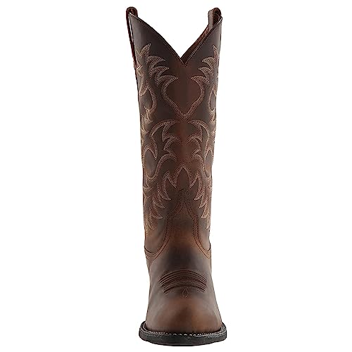 Men's Stylish Embroidered Cowboy Boots Western Heel Pointed Toe Slip-On Mid Calf Boots4