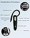 Jinreoo Bluetooth Headset, V5.1 Ultralight Wireless Handsfree Earpiece Cell Phone with Noise Cancellation Microphone for PC Tablet/Laptop Computer, Headphones for Trucker/Driver/Business- Black