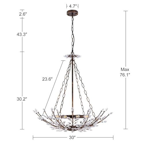 Wellmet DS-CRYS124 Bronze Crystal Chandelier thumb #1
