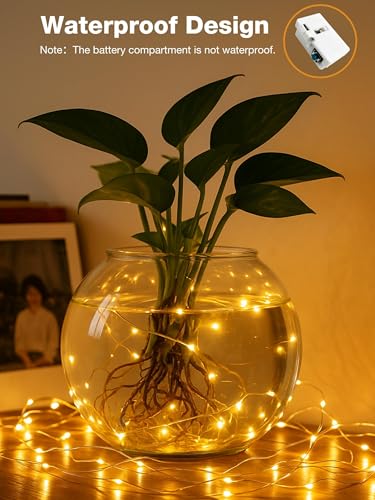 Image of 6Pack Fairy Lights with Timer, 7ft 20 LED Twinkle Light Battery Operated 3 Modes, Mini String Lights for Christmas Trees Wreath Party DIY Mason Jars Bottles Decor, Warm White