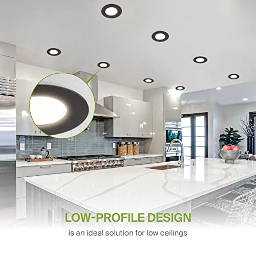 Asd 3 Inch Led Recessed Lighting Oil Rubbed Bronze, 5 Cct 2700K-5000K 460Lm, 6W 30W Eqv, Ultra Thin Slim Small Lights, Dimmable Canless Ceiling Wafer Downlight With J-Box, Ul Energy Star 12 Pack #TOP3