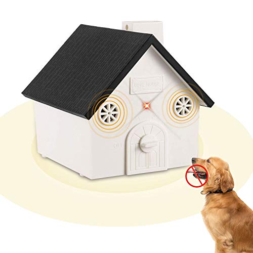 Dog Bark Control, Anti Barking Device, 2017 Newest Generation Ultrasonic Waterproof Indoor and Outdoor Hanging Dog Noise Interceptor Silencer, No Barking Tool, Battery, Brown & Black