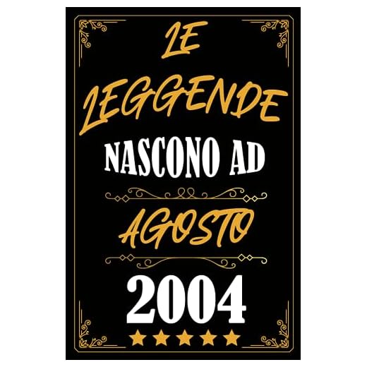 Le Leggende Nascono Ad Agosto 2004: Idea Regalo di compleanno 19 anni originale per ragazze e ragazzi / Quaderno a righe"