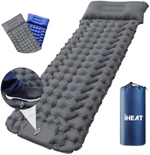 Self Inflating Camping Mat,Waterproof Sleeping Pad with Foot Pump,Double-Sided Color Camping Air Mattress with Pillow,Portable Inflating Mattress Camping Suitable for Outdoor Backpack Hiking