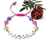  Bracelet à personnaliser réversible, réglable bijoux sur mesure avec prénom, message, nom, logo, texte convient à tous les poignets: adulte enfant CLEMANCE NICOLE ANAIS CHLOE