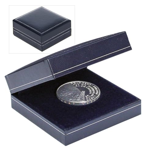 Münzetui dunkelblau, Münze einfach eindrücken, fertig, bis Münzdurchmesser 55 mm
