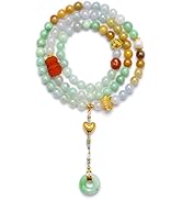 AMINKINA 14K Gold Natural Jade Women's Bracelet Set A-Grade Jade Pendant, Southern Red Agate, The...