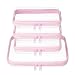 WELPIRT Clear Zipper Pouches,Hard Shell Zipper Case, Toiletry Bag for Travel, CLear Diaper Bag, Toiletry Pouch, Travel Organizer, Cosmetic Bag,Toy Storage Bins, Baby Pink, M+3S, Baby Pink