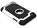 iPod Touch 4 Case, Bastex Hybrid Slim Fit Black Rubber Silicone Cover Hard Plastic White & Black Shock Case for Apple iPod Touch 4, 4th Generation