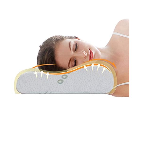 Ecosafeter 2024 Oreiller Ergonomique Cervical – Oreiller Cervical Orthopédique pour Le Sommeil Profond, Oreiller Hypoallergénique Lavable de Soutien Doux Housse de Bambou