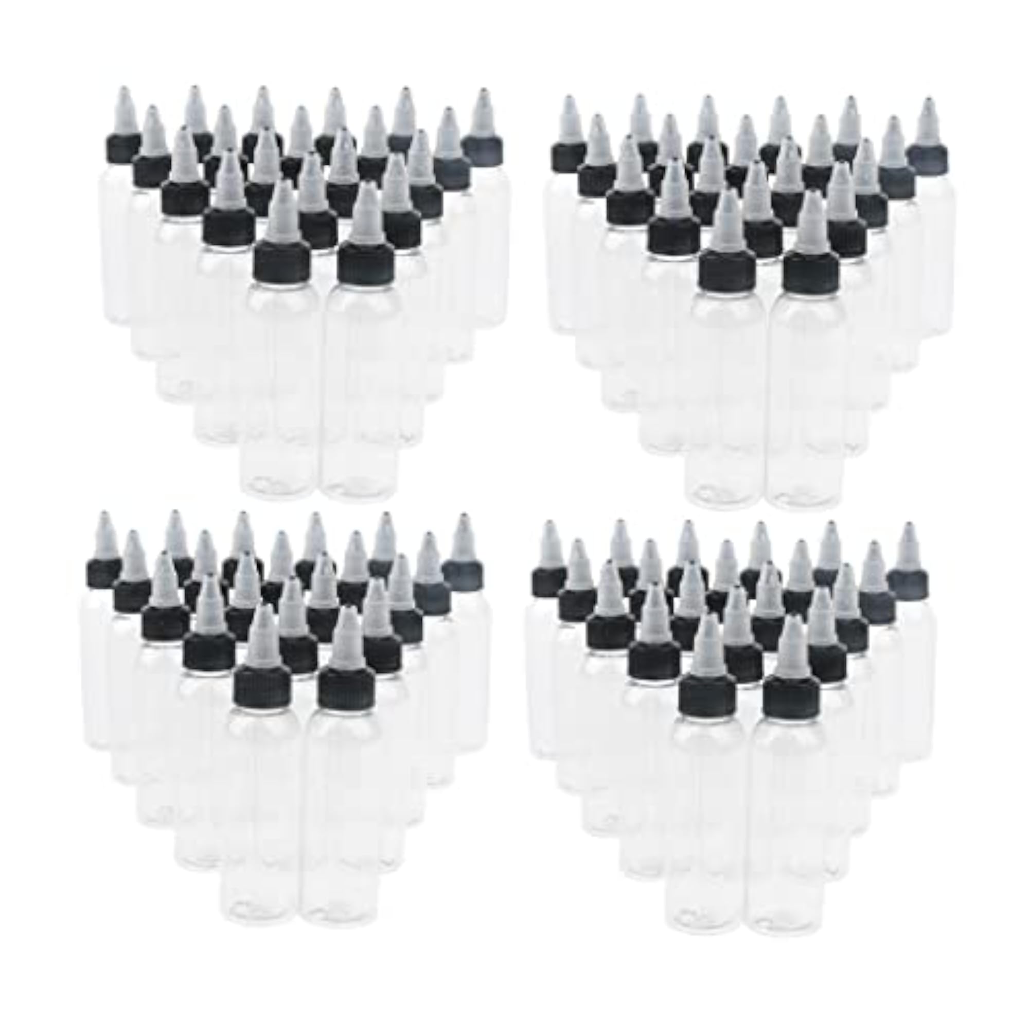 80 Pcs Empty Poly Squeeze Bottle with Twist Top Cap Applicator 30ml
