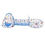 POENVFPO Kinderspielzelte, Weiches Polyester-Spielhaus für Drinnen und Draußen mit Kriechtunnel und Basketballkörben für Jungen und Mädchen