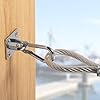 PAMAZY 2PCS M8 Premium Heavy Duty Square Stainless Steel Pad Eye Hooks + 2PCS Snap Hooks and 8PCS Screws with 8PCS Plastic Expansion Tube, Ceiling Hooks Heavy Duty for Outdoor Indoor Activity