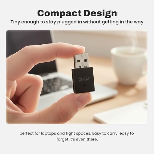 Image of EVM EnWifi 600Mbps Dual Band USB WiFi Adapter - 2.4GHz + 5GHz, 802.11ac, High-Gain Antenna, Windows 11 /10 /Mac | 1 Year Warranty