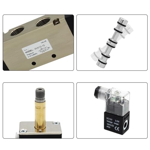 Válvula solenoide 4V410-15 para automatizar cilindros neumáticos de doble efecto 5