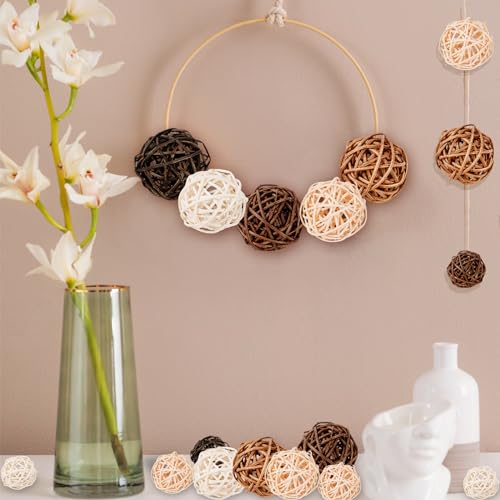 Guasslee DECORATIVE BALLS For Bowls Centerpiece, 24Pcs Wicker Rattan Balls Vase Fillers Potpourri Bowl Filler thumb #4