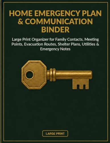 Home Emergency Plan & Communication Binder: Large Print Organizer for Family Contacts, Meeting Points, Evacuation Routes, Shelter Plans, Utilities & Emergency Notes