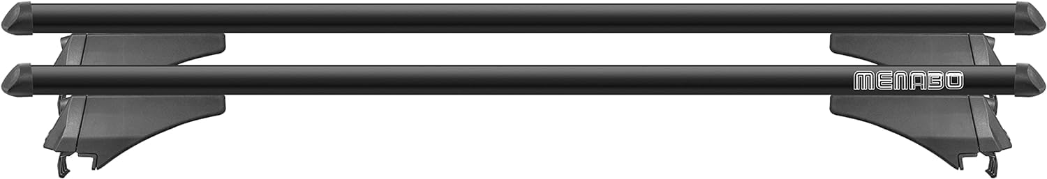 Barre da tetto per veicoli con rails integrati Modello TIGER BLACK 120cm in alluminio nero alta qualità Menabo 000085900000