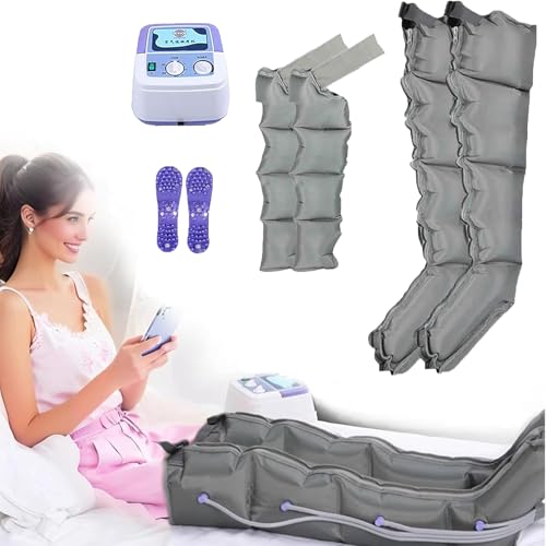4 Cavidades Masajeador EléCtrico De CompresióN de Aire, Botas Presoterapia, Ayuda A Drenaje LinfáTico Aliviar Los Dolores Edema, Tiempo Y PresióN Configurables