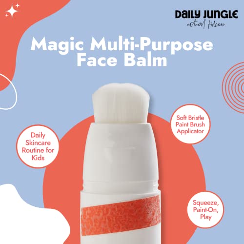 Daily Jungle Kids Face Wash Kit - Natural Cleanser And Moisturizing Balm For Boys And Girls - Rush Brush Cleaner, Face Washcloth, And Activities For Toddlers & Children #TOP1