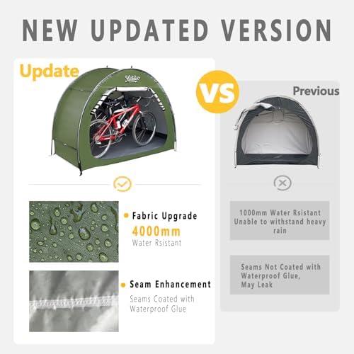 Yanledoo Bike Storage Tent for 2-3 Bikes, Outdoor Waterproof Shelter(Green)