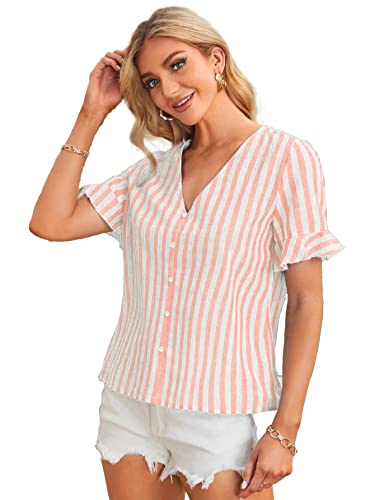 Image of OM SAI LATEST CREATION Women's Crepe Knit Blouse Ballon Butter Fly Sleeve Lace Tops Casual Loose Top