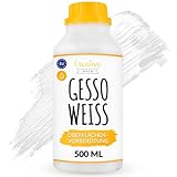 Creative Deco Professionell Weiße Gesso | 500ml | Acryl-Farben oder Perfekte Grundierung für Malerei | Ideal Primer für Öl-Farben, Pouring, Decoupage, Finnabair, Malfarbe | Grundfarbe-n