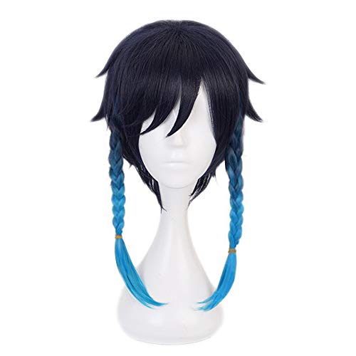 OSIAS Color Gradient Venti Genshin Impact Cosplay Wig for Woman and Girls, Venti Wig