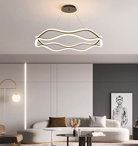Dolria 39Inch Led Chandelier Modern Ring Light Pendant Lighting Fixture Dimmable Ceiling Light Lamp With Remote Control Chandeliers For High Ceiling Living Room Dining Room Foyer Aluminum Light #TOP7