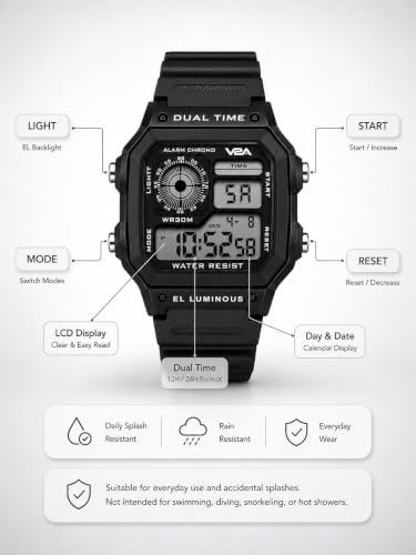 V2A Resin Digital Men's Watch - Image 4