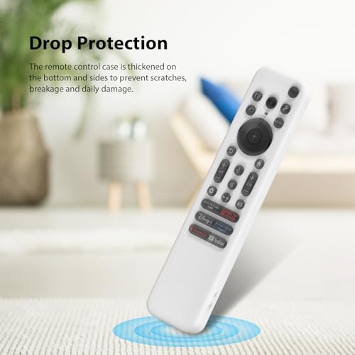 Image of Silicone Cover Case Compatible with Sony Bravia Smart Tv 2023 2024 2025 Voice Remote RMF-TX910U (White) [Remote NOT Included]