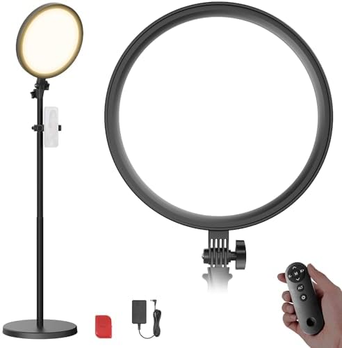 NEEWER Basics 12" 24W Large Ring Light w 68" Stand/Phone Holder f...