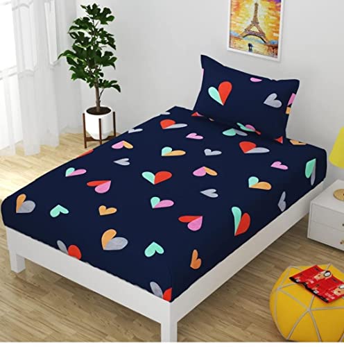 Image of Prime Collection 230 TC Cotton-Blend Fabric Single Sized(90x60) Inch 1 Bedsheet with 1 Pillow Covers - Single Bedsheet for Single Bed