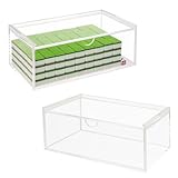 VINJKZQ Premium 5mm Acrylic Mahjong Storage Box for American Tiles 1.2'×0.9'×0.5', Clear Mahjong Organizer Case with Lid, 9'×5'×3', No Assembly Needed, Multi-Purpose Display & Storage Box