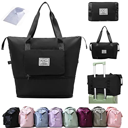 Ranslen Large Capacity Folding Travel Bag,Expansion Travel Duffel Bag With Dry And Wet Separation Portable Travel Duffel Bag cover