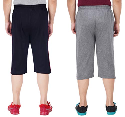 Image of FEEL TRACK Men's Regular Fit Three Fourth Capri (Pack of 2)
