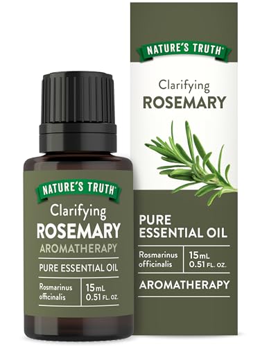 Nature's Truth Rosemary Essential Oil | 15 mL | for Diffuser, Aromatherapy, and Massage | Pure Plant Based, Non-GMO & Gluten Free