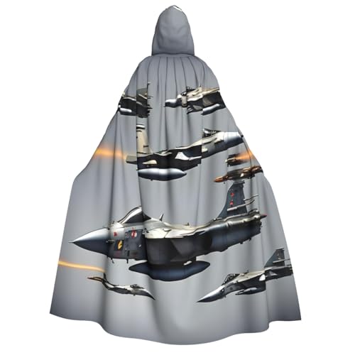 Cape à capuche costume magicien vampire avec imprimé avions de chasse