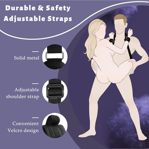 Image of Bondage BDSM Restraints Ankle Restraints Lock Neck to Thigh /Ankle Cuffs Sex Straps Bed Restraints Sex Things for Couples Kinky Sex Sling Sex Toys Game Play