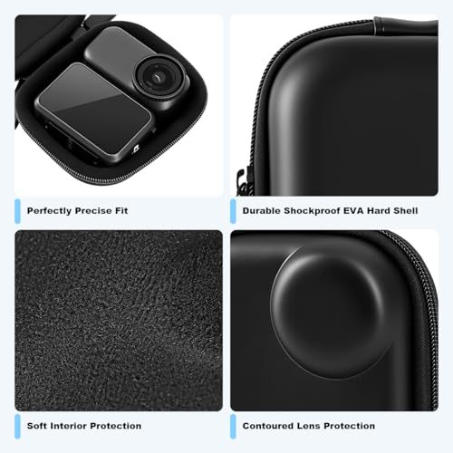 Image of ZORBES Portable Carrying Case Cover for DJI Osmo Nano Vlogging Camera, Action Camera Storage Case Bag Compact EVA Shockproof Waterproof Carrying Case with Soft Velvet Interior & Carabiner Clip