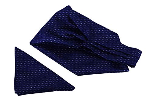 Image of BLACKSMITH Jacquard Microfiber Neckwear Ascot and Matching Pocket Square Set for Men