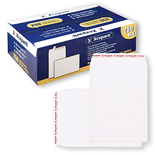 Xxcxpark 250 PCS 9×12 inches Security Catalog Envelopes Printable Self Seal Envelopes, Anti Tear White Kraft Envelopes…