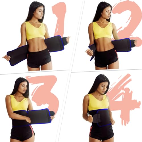 Faja reductora azul L: cinturón para pérdida de grasa abdominal 6