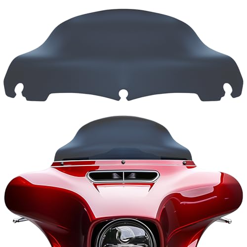 Image of JMTBNO Smoke 9 inch Motorcycle Wave Windshield Windscreen Compatible with 2014-2023 Harley Davidson Touring Street Glide Electra Glide Ultra Limited Tri Glide FLHT FLHX FLHXS FLHTK