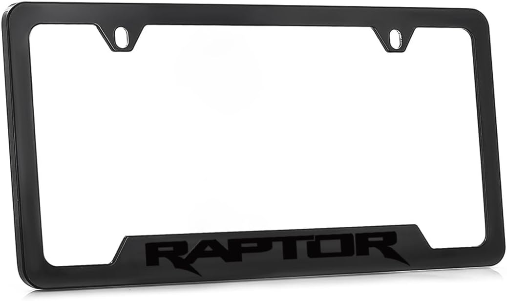 Ford Raptor Blacked Out Metal License Plate Frame