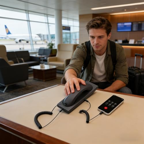 Auriculares de teléfono retro para teletrabajo y llamadas de negocios desde el escritorio 6