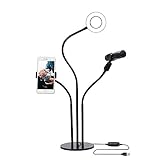 Selfie Ring Lighting with Stand Cell Phone Holder for Livestream Lighting, Fill-in Beauty Light, Video Produce for All Types of iPhone/Samsung/Android Phone