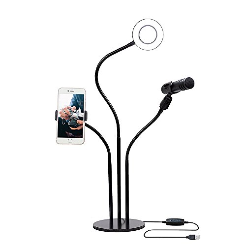 Selfie Ring Lighting with Stand Cell Phone Holder for Livestream Lighting, Fill-in Beauty Light, Video Produce for All Types of iPhone/Samsung/Android Phone