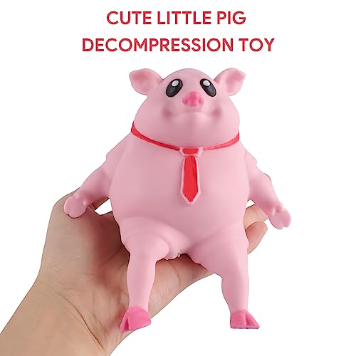 Necdeol Schweine-Quetschspielzeug, Stressspielzeug Rosa Schwein, Anti-Stress-Spielzeug, Anti-Angst-Reizbarkeits-Schweine-Spielzeug,Realistischer Anti-Crush für Baby Birthday Halloween