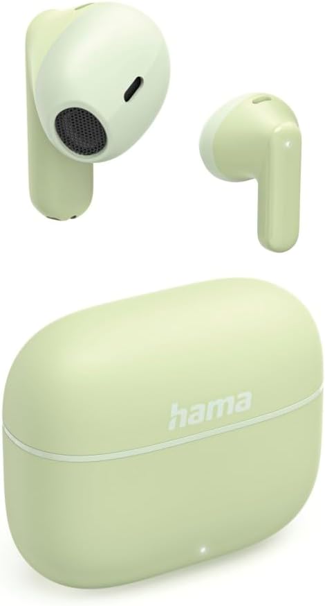 Hama Freedom Light II Bluetooth Headphones with Charging Station, 20 Hours, Voice Recognition and Touch Control, Green